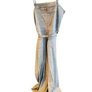 Gabby Isabella Chambray Tie-Front Wide-Leg Jumpsuit-NWT Size L